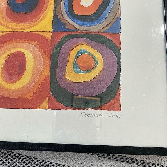 Concentric Circles Color Study Kandinsky Framed Abstract Art Print 12x16” - Picture 8 of 11